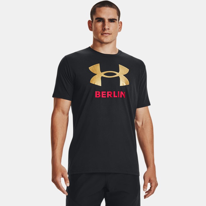 T-shirt Under Armour Berlin City da uomo Nero / Rosso XXL